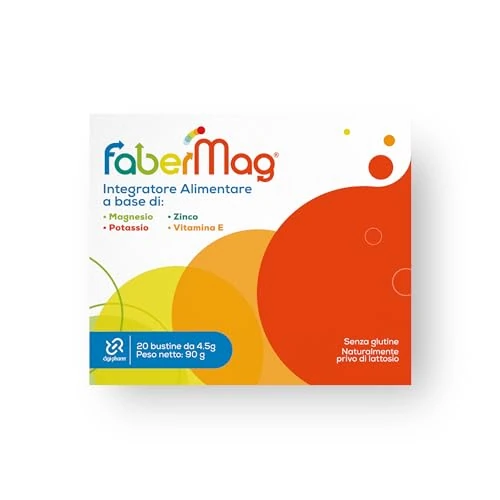 Offerta a tempo: FaberMag Magnesio e Potassio Integratore Sali Minerali Senza Zucchero con Zinco e Vitamina E per Sport Affaticamento Stanchezza Sistema Nervoso e Muscolare Bustine da Bere Alta Efficacia Made in Italy - 43% da 13.00 € a 7.45 €