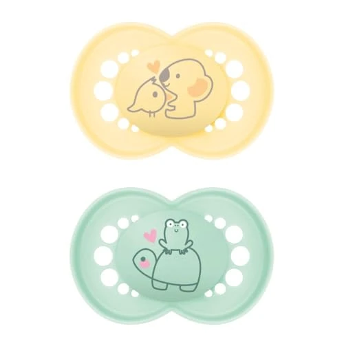 Limitiertes Angebot: MAM Original Beruhigungssauger 16+ Monate (2er-Set) MAM Schnuller 16 36 Monate mit kiefergerechtem Sauger aus Kautschuk, 2er-Set Babyzubehör mit praktischem Sterilisator-Schnullerhalter, creme/grün von 7.99 EUR auf 7.99 EUR (Spare 0%)