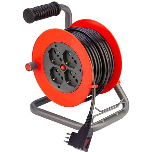 Zeitlich begrenztes Angebot: POLY POOL - PP2707 Kabeltrommel Serie Mini 10 m Multisize - Kleiner Stecker 10 A - Kabeltrommel mit 4 großen Mehrfachsteckdosen und Sicherheitsschalter von 27.10 € auf 27.10 € (0.00% Rabatt)