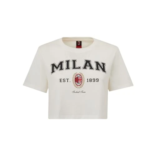 AC Milan Official Croptop College Collection Women's T-Shirt White