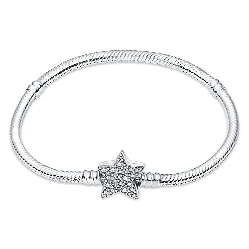 Tijdelijke aanbieding: KUNSIR Armbanden Vrouwen Momenten Slang Link Armband voor Kraal Charm, Armband Zilver 925 Met Pandora Kraal Charm, Valentijnsdag Moederdag Verjaardagscadeau van 8.51 € naar 8.51 € (0.00% korting)
