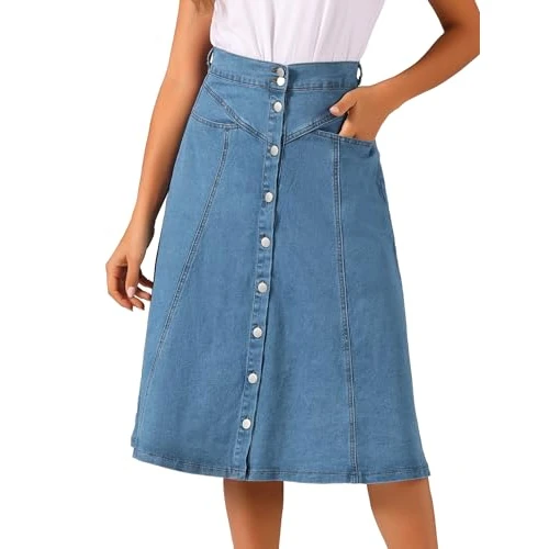 Limited-time offer: Allegra K Womens' Western Midi Denim Skirt from 46.99 £ to 46.99 £ (save 0.00%)