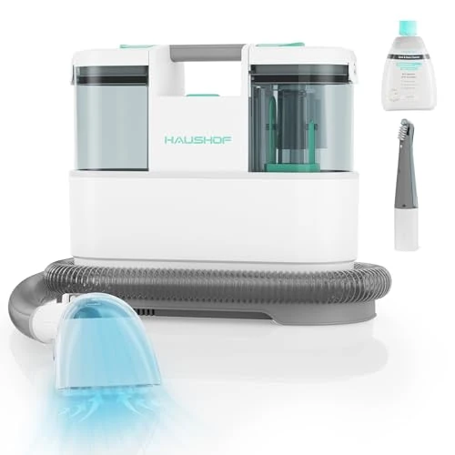 Offerta a tempo: HAUSHOF StainZapper Pro - Lavatappeti Portatile 450W 11,5kPa, 1,5L lava tappezzeria ad Acqua con Detergente e Spazzola per Giunti, lava divano per Pulire Divano, Sedili Auto, Moquette e Tappeti - 0% da 99.99 € a 99.99 €