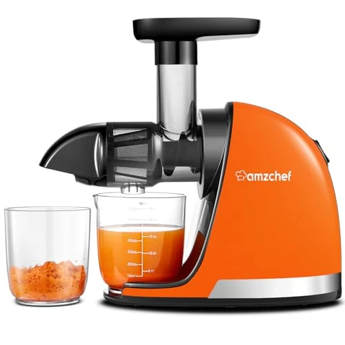AMZCHEF ZM5003 Cold Pressed Blender, Stainless Steel, Orange