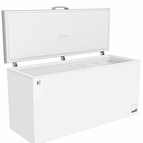 METRO Professional Congélateur bahut GHF2700S, acier, 188 x 73.5 x 94.5 cm, 700 L, 125 W, 3 paniers, éclairage LED, avec serrure, blanc/gris