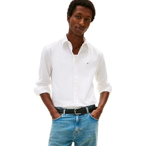 Oferta limitada: Tommy Hilfiger Core Flex Poplin Solid RF Shirt MW0MW39988 L/S Camisa para Hombre, Color Blanco, XXL, Blanco (Blanco), XXL de 79.90 € a 59.74 € (ahorro 25%)
