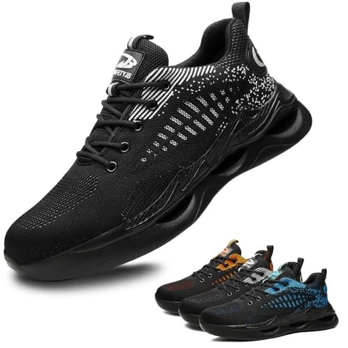 Tijdelijke aanbieding: Veiligheidsschoenen, werkschoenen, voor dames en heren, stalen neus, sportieve lichte veiligheidsschoenen, ademend, stalen neus, luchtkussen, antislip, 38-46 EU van 33.99 EUR naar 33.99 EUR (korting 0%)