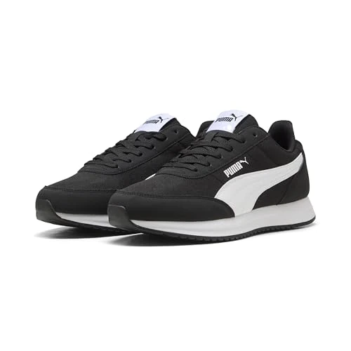 PUMA Unisex R78 LIGHTWIND Sneaker, czarno-białe, 44 EU, Czarna puma, biała puma, 44 EU