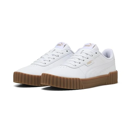 Zeitlich begrenztes Angebot: Puma Carina 3.0, Weiblich Sneaker, Puma White-Puma Gold-Gum, von 59.95 € auf 38.39 € (36% Rabatt)