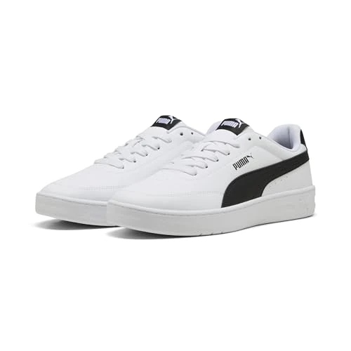 PUMA Unisex Court Classic CLEAN Sneaker, White Black, 37 EU