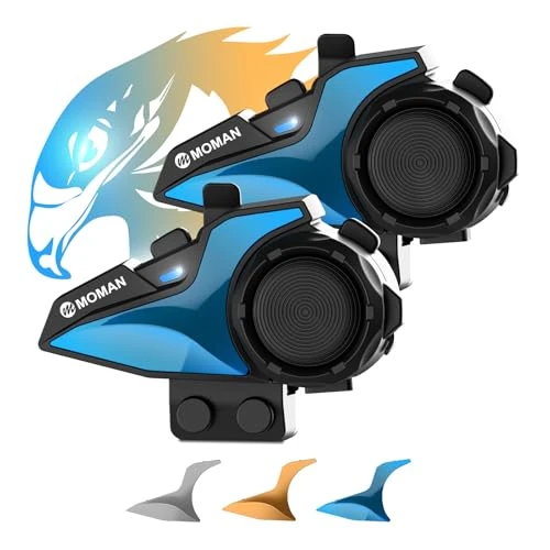 Offerta a tempo: Moman Interfono Moto, H2E Aquila Auricolare Casco Coppia con Doppio Chip per Multitasking — 21% da 159,00 € a 125,99 €