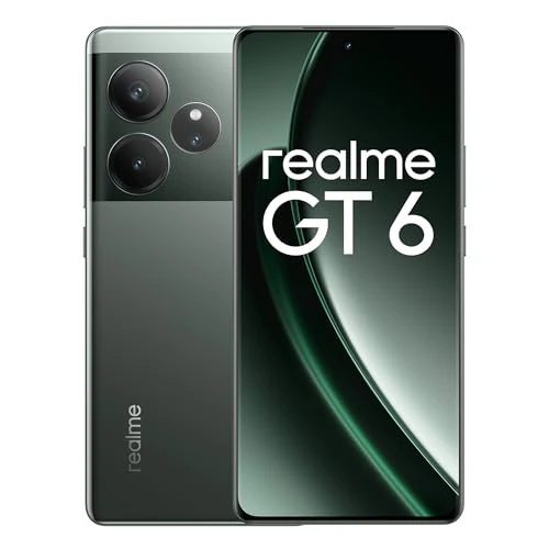 Oferta limitada: realme GT 6 5G Teléfono Móvil 8+256 GB, Procesador Snapdragon 8s de 3.ªgeneración, Pantalla ultrabrillante de 6000 nits, Cámara Sony LYT-808 con OIS, Carga SUPERVOOC de 120 W, Verde, sin Adaptador de 303.99 EUR a 303.99 EUR (ahorro 0%)