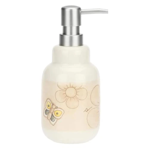 THUN, Stoneware Soap Dispenser, Elegance Line, Soap Dispenser, Gift Idea for Home, 8 x 8 x 19 cm