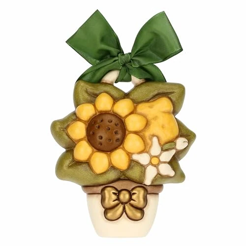 Offerta a tempo: THUN, Formella con Girasole e Limone in Ceramica Decorata a Mano, Versione Media, Idea Regalo, 13 x 15 x 4 cm - 34% da 44.90 € a 29.49 €
