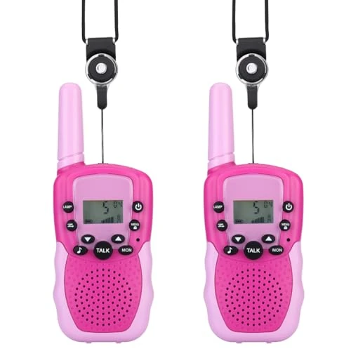 Offerta a tempo: NK Walkie-Talkie per Bambini di 4 5 6 7 8 9 Anni (Batterie Incluse) - Lunga Distanza 3km, Display LED, 22 Canali, Giocattolo per Bambini con Torcia, Regalo di Natale Compleanno, Colore Rosa/Viola - 15% da 18.99 € a 16.14 €