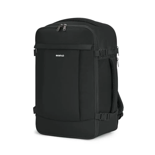 Oferta limitada: ECOHUB Mochila Viaje Cabina Avion 40x20x25, para Ryanair 20L Mochila Maleta 40x30x20, Mochilas Bolsa de Viaje con Compartimento para Portátil 3D, Anti-robo Equipaje de Mano Hombre Mujer (Negro) de 39.99 € a 39.99 € (ahorro 0.00%)