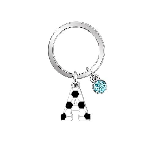 Hcvone Football Gift Keyring for Women Girl Boy Children Initial Letter A-Z Keyring Ideas Football Keyring Gift Football Party Party Favors Christmas Gifts Birthday, a, 2.5cm