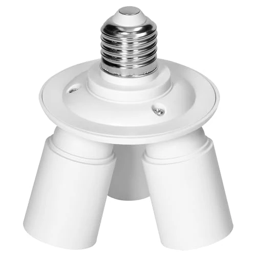 Miratic Adapter for E27 Light Source E27 Socket Splitter Adapter E27 to E27 Socket Converter (3 x E27 Slim)