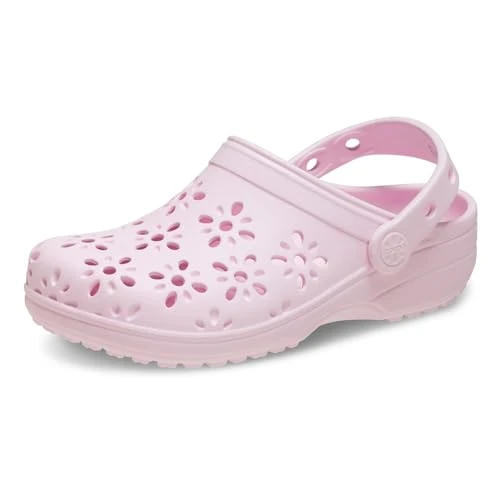 Offerta a tempo: Crocs Classic Floral Cut Out Clog T, Zoccoli Unisex - Bambini e Ragazzi, Pink Milk, 24/25 EU - 0.00% da 39.99 € a 39.99 €