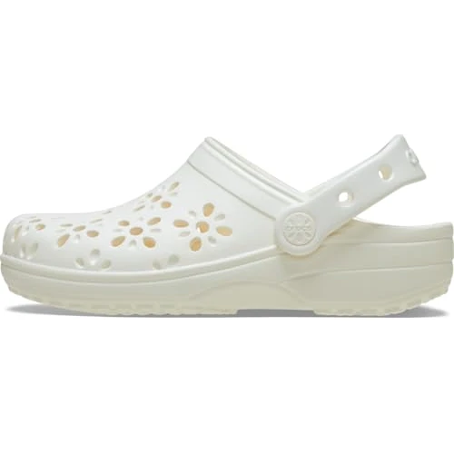 Zeitlich begrenztes Angebot: Crocs Unisex Kinder Classic Floral Cut Out Clog T Clog, Chalk, 23/24 EU von 39.99 € auf 24.76 € (38% Rabatt)