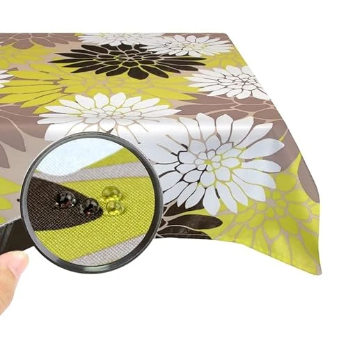 Offerta a tempo: Valia Home Tovaglia con rivestimento in Teflon per interno ed esterno in molti design | Tovaglia idrorepellente e anti-macchia grazie all'effetto loto affidabile | Fiore 110 x 110 cm - 0.00% da 19.99 € a 19.99 €