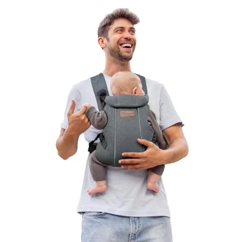 Offerta a tempo: Jané Dual Marsupio Ergonomico Neonato, dalla Nascita (3,5–15 kg), 3 Posizioni, Imbottito e Traspirante, Grigio - 16% da 44.95 € a 37.77 €