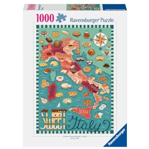 Ravensburger - Puzzle 1000 Pezzi Tour Del Dolce In Italia | Puzzle 1000 Pezzi Paesaggi Con Una Misura Di 70x50 Cm | Regalo Per Adulti E Bambini Da 14 Anni E Più