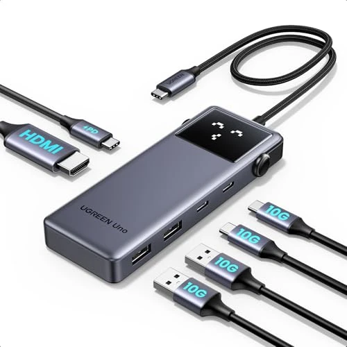 Limitiertes Angebot: UGREEN Uno 6 in 1 USB-C Hub mit 10Gbps USB-C & USB-A Datenanschlüssen 4K@60Hz HDMI für MacBook Pro/Air, iPad Pro, Surface, XPS, Thinkpad und mehr von 27.99 EUR auf 19.99 EUR (Spare 29%)