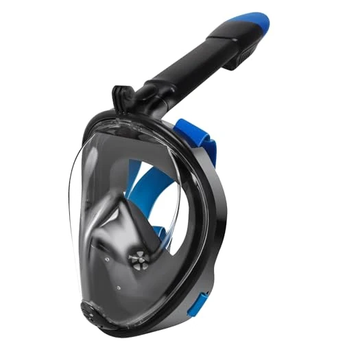 Limited-time offer: Jsdoin Snorkel Mask Full Face,180°view Design - Anti-fog, Anti-leak Technology - Sports Camera Compatible - for a Safe Adults and Kids Snorkeling Experience (BlackBlue, S/M) from 16.99 £ to 16.99 £ (save 0.00%)