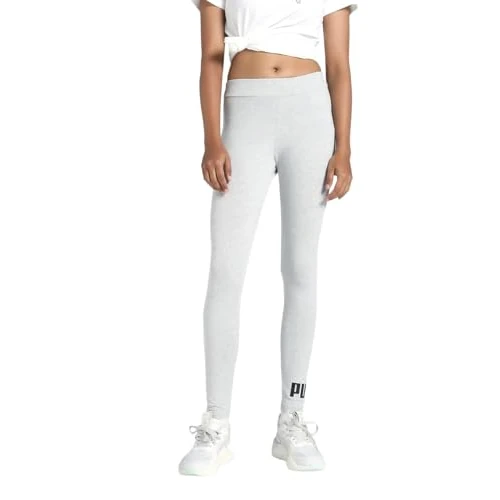 PUMA ESS No. 1 Logo Leggings, pantalones deportivos mujer Mujer, Light Gray Heather, L