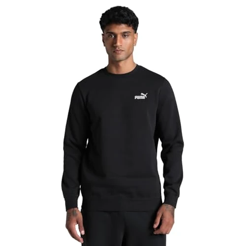 Oferta limitada: Puma ESS Small No. 1 Logo Crew FL, Sudaderas con tripulación Hombre, Puma Black, de 44.95 EUR a 23.00 EUR (ahorro 49%)