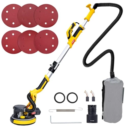 Offerta a tempo: HYCHIKA Levigatrice per Muro, Levigatrice per Muro con Aspiratore, Giraffa per Carteggiare Muri, Smerigliatrice per Muro Cartongesso, Con luce LED, 6 velocità, retrattile e ripiegabile - 15% da 116.29 € a 98.79 €