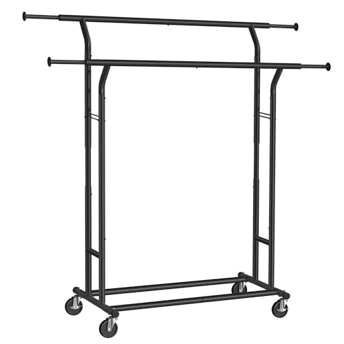 Oferta limitada: SONGMICS Perchero, Burro Perchero, Colgador para Ropa Bufandas con 4 Ruedas, Altura y Longitud Regulables, Negro Tinta HSR012B01 de 59.99 € a 59.99 € (ahorro 0.00%)