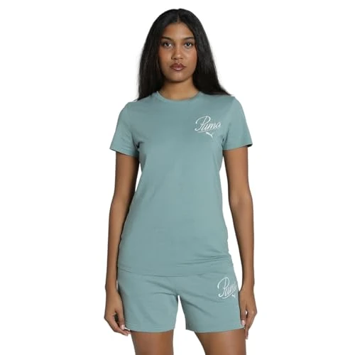 Oferta limitada: PUMA ESS Script tee, Camisetas Unisex Adulto, Green Moon, XS de 24.95 € a 19.39 € (ahorro 22%)
