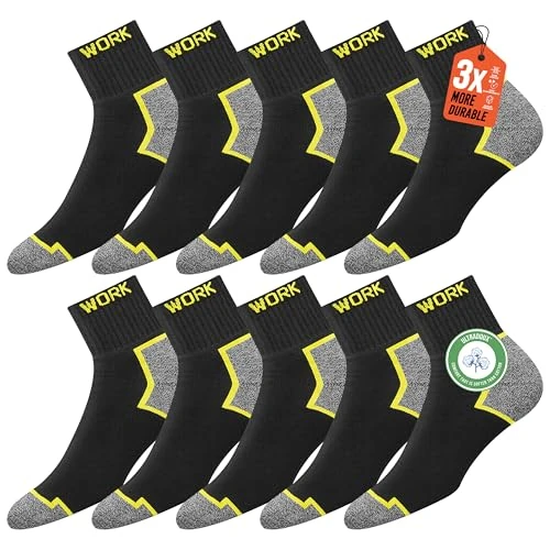 Offerta a tempo: SOXCO 10 paia calze da lavoro uomo rinforzate quarto lunghe calzini corte WORK Socks, 43-46 - 25% da 18.99 € a 14.24 €