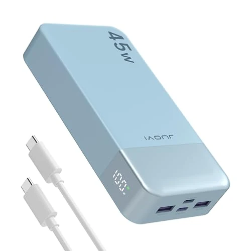 Oferta ograniczona: JOUVI PowerBank 20000mAh 45W Szybka przenośna ładowarka Przenośny akumulator USB C 4 porty Zewnętrzna bateria z wyświetlaczem LED, kompatybilny z laptopem, iPhone'em 15 14 13 Pro S23 S22 (niebieski) z 118.07 EUR na 110.99 EUR (znizka 6%)