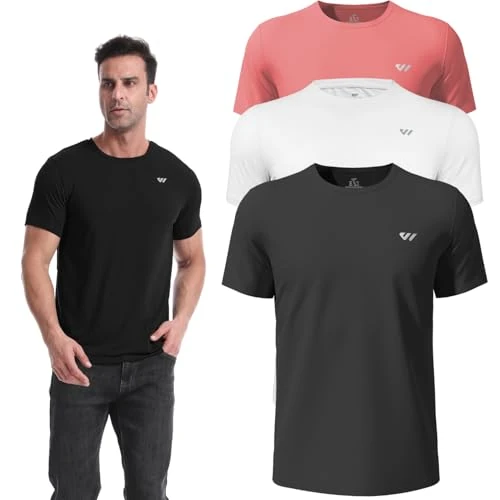 Offerta a tempo: Wulibike Maglietta Sportiva Uomo Manica Corta Traspirante Asciugatura Rapida Palestra Corsa 3/5 Pezzi - 53% da 39.99 € a 18.99 €