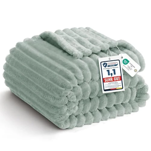 Oferta limitada: WAVVE Manta Suave y Esponjosa, Mantas Extra Grande para Cama 135/150, Manta de Cordón Gruesa, Manta para Sofá Suave Cálida, Transpirable, 220 x 240 cm, Verde Salvia de 32.99 € a 32.99 € (ahorro 0.00%)