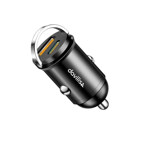 Davilis® KFZ Ladegerät Schnellladung Zigarette Zigarettenanzünder PD C 30W USB A QC 3.0 60W Gesamt Handy Smartphone Tablet Kompatibel mit iPadPro/Air 2/mini Samsung, Xiaomi, Huawei, LG