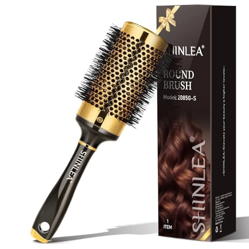 Brosse Cheveux Bouclés - Shinlea Brosse Ronde Anti-Traction Pour Fille Femme Homme 53 Mm, Démêlant, Coiffant Et Séchant, Ajoutant Du Volume Et De La Brillance Pour Les Cheveux Fins