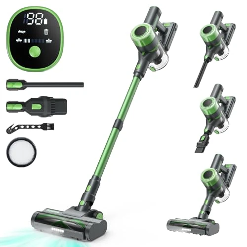 Oferta limitada: Supstable Aspiradora sin Cable, 30kPa Aspirador Escoba Potente, Pantalla Táctil, Autonomía 60 Mins, 3 Velocidades, Modo Automático y Tecnología Antienredos, para Suelos, Alfombras, Pelos de Animales de 99.99 EUR a 99.99 EUR (ahorro 0%)