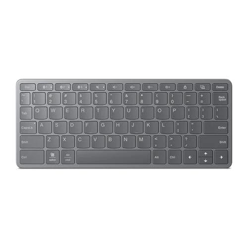 Lenovo Multi-Device Wireless Keyboard, tastiera Bluetooth® e USB-C per Tablet/PC/Smartphone, compatibile con Android™/Windows/iPadOS, design ultra-slim, batteria ricaricabile fino a 60 ore - Grigio