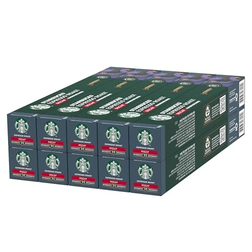 Offerta a tempo: STARBUCKS Decaf Espresso Roast by Nespresso Caffè Decaffeinato, 10 confezioni da 10 capsule (100 capsule compatibili Nespresso) - 23% da 41.65 € a 31.90 €