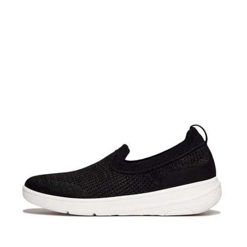 Fitflop Baskets à Enfiler Super-Q Knit pour Femme, Noir, 39 EU