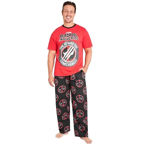 Offerta a tempo: Marvel Deadpool And Wolverine Pigiama Uomo, Abbigliamento da Casa - Regalo Uomo e Adolescente (Deadpool Rosso, Wolverine, XXL) - 36% da 19.99 € a 12.76 €