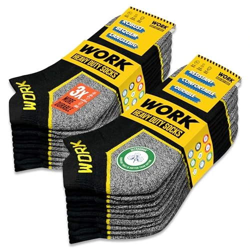 Offerta a tempo: SOXCO 10 paia calze lavoro uomo corti estive rinforzate calzini donna corte WORK Socks, 43-46 - 21% da 17.99 € a 14.24 €