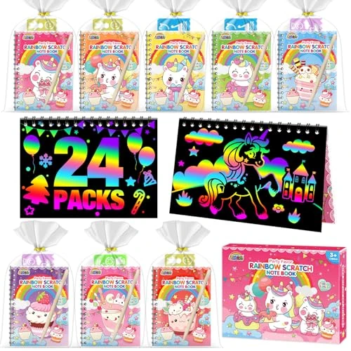 Limited offer: ZMLM Party Bag Fillers for Kids - Scratch Art Party Bag Fillers for Kids, Arts and Crafts Kits for Ages 4-9 Rainbow Scratch Books Classroom Birthday Gifts for Girls & Boys (Unicorn 24 Pack) from 14.99 EUR to 14.99 EUR (save 0%)