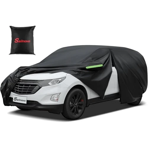 Sailnovo Funda para SUV de 7 Capas Impermeable, para Todo Tipo de Clima con Protección Nieve y Sol con Cremallera de Acceso para Chevrolet y Mazda Ajuste Universal (490 a 530 cm)