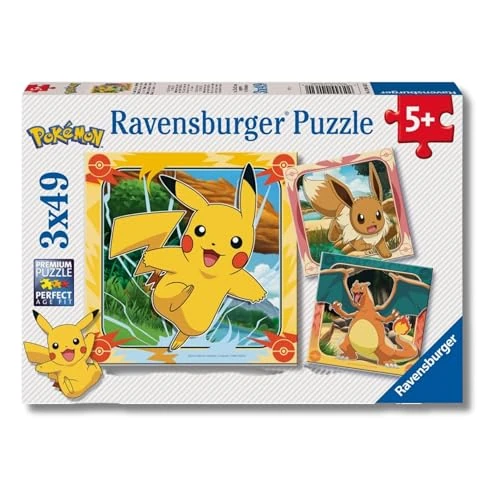 Limitiertes Angebot: Ravensburger Kinderpuzzle - 12004062 Pokémon - Puzzle für Kinder ab 5 Jahren, mit 3x49 Teilen von 12.99 EUR auf 7.99 EUR (Spare 38%)