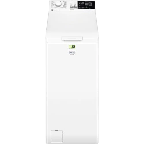 Electrolux 600 Waschmaschine mit Toplader, 7 kg, EW6T437A, Klasse A, SensiCare-Technologie, LCD-Display mit Touch-Steuerung, Drehzahl 1251, 600 x 400 x 890 mm, Weiß